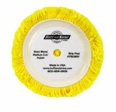 Buff and Shine 7.5 Yellow Wool Blend 4Ply Twist Grip Pad 7503GY